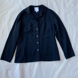 Chado Ralph Rucci Black Lightweight Wool Blazer Jacket, Size 8 (See photos).